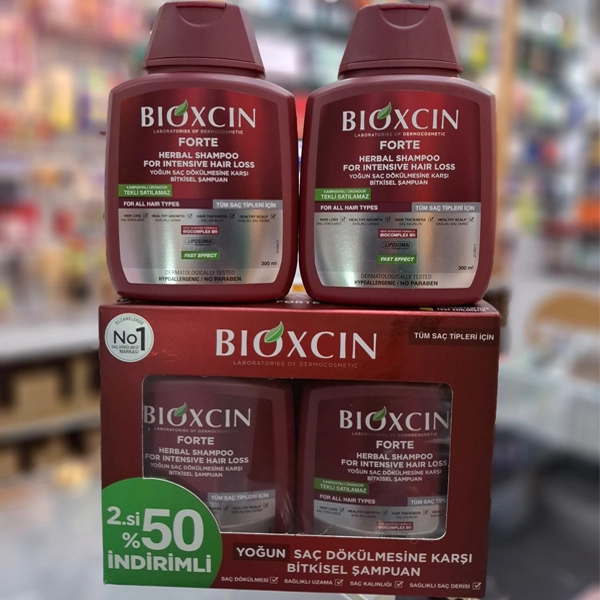 شامپو بیوکسین قرمز فورت اورجینال ضد ریزش مناسب انواع مو 300 میل | BIOXCIN FORTE HERBAL Shampoo